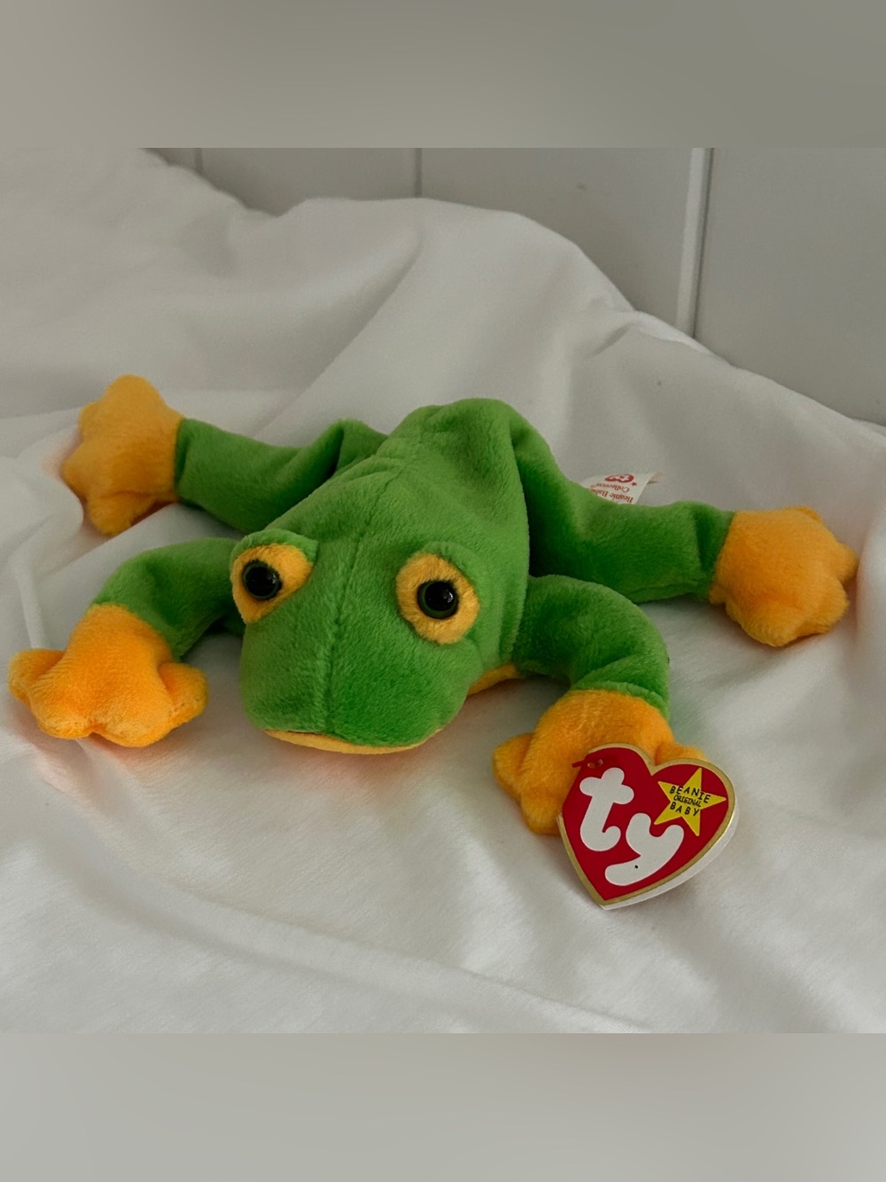 Vintage Ty Beanie Baby Smoochy the Frog 1997 Retired Original Plush toy Tags 90s